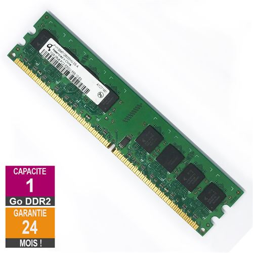 Barrette Mémoire 1Go RAM DDR2 Qimonda HYS64T128020HU-3S-A DIMM PC2-5300U 2Rx8