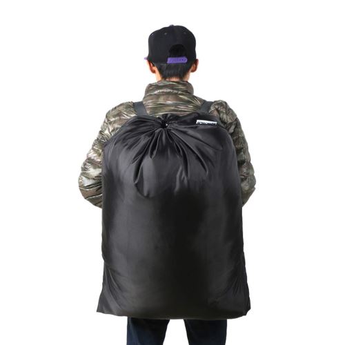 24 X36 Sac à linge en polyester noir Sac à dos Sac de rangement de voyage Cordon