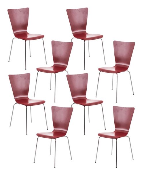 Lot de 8 chaises empilables Aaron , Rouge