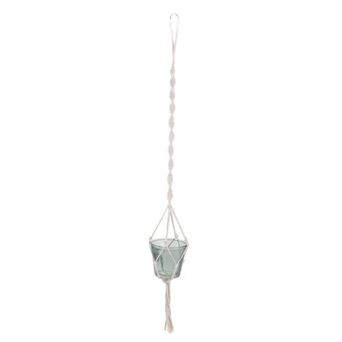 Cache pot suspendu macramé Little Market - Vert foncé