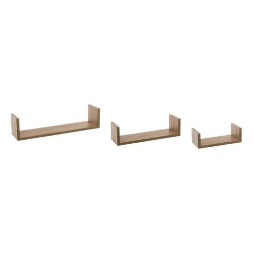 Paris Prix Beige Five Simply Smart - Lot De 3 Étagères Murales "Bord" 42Cm Chêne Naturel