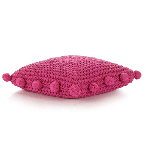 vidaXL Coussin de plancher carré Coton tricoté 50 x 50 cm Rose