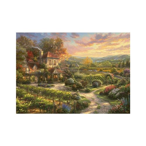 Schmidt Spiele 59629 Puzzle Thomas Kinkade, dans Les Montagnes de vignes, 2000 pièces de Puzzle, Multicolore