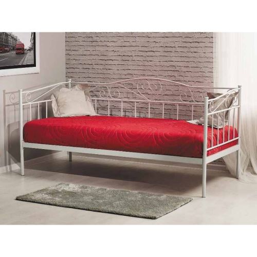 Lit simple - Birma - Pour matelas 90 x 200 cm - Blanc