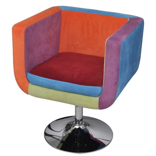 Vidaxl - Fauteuil avec design de patchwork Cube Tissu Multicolore