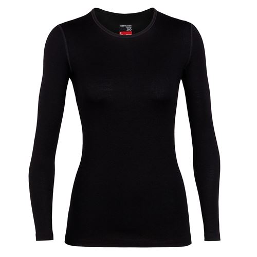 Haut Femme manches longues en laine 260 Tech Black L