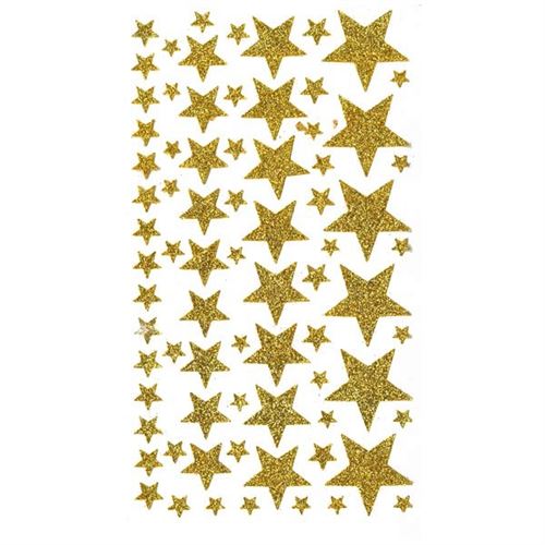 Stickers étoiles à paillettes dorées
