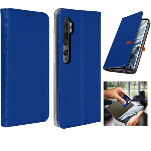 Etui de protection porte carte pour Xiaomi Mi Note 10 -Bleu