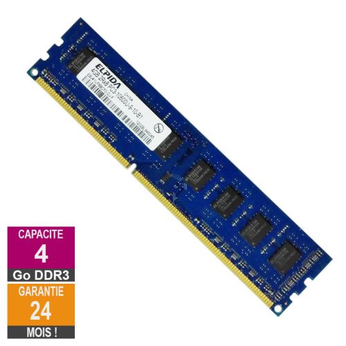 Barrette Mémoire 4Go Ram Ddr3 Elpida Ebj41Uf8Bcf0-Dj-F Dimm Pc3-10600U