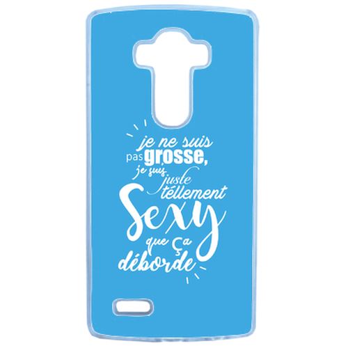 Coque Je Ne Suis Pas Grosse Fond Bleu Compatible Lg G4 Transparent