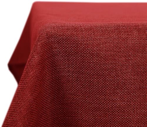 Deconovo Nappe Imperméable Rectangulaire Effet Lin 130x280 cm Rouge
