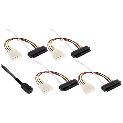 Inline Câble Inline® Mini Sas Hd Sff-8643 À 4X Sff-8482 + Alimentation 1 M