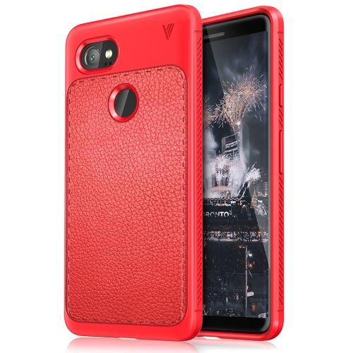 Google Pixel 2 XL Housse Etui Cuir PU Texture Litchi Rouge ALS53127