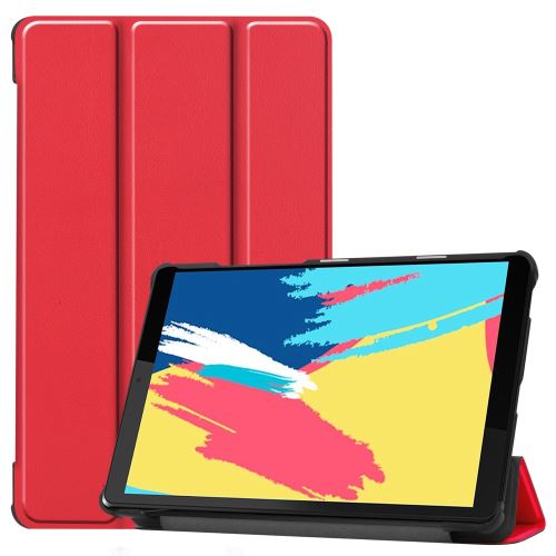 Etui en PU + TPU avec support tri-pliure rouge pour votre Lenovo Tab M8 FHD 8705