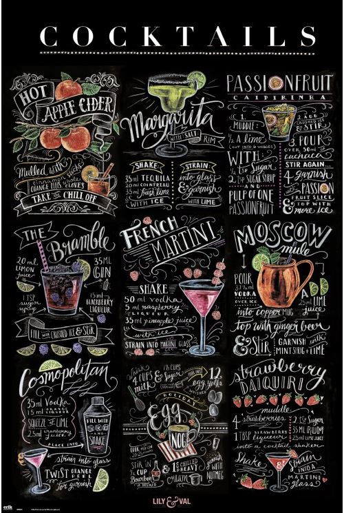 Cocktails Poster - Lily & Val (91x61 cm)