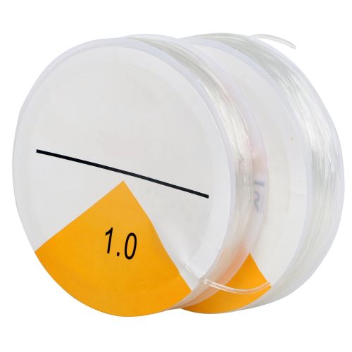 2 bobines de 8 m de fil extensible élastique transparent de 1 mm pour fabrication de bijoux en perles TRIXES