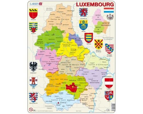 Puzzle 70 Pièces : Puzzle Cadre - Carte du Luxembourg (en Français), Larsen
