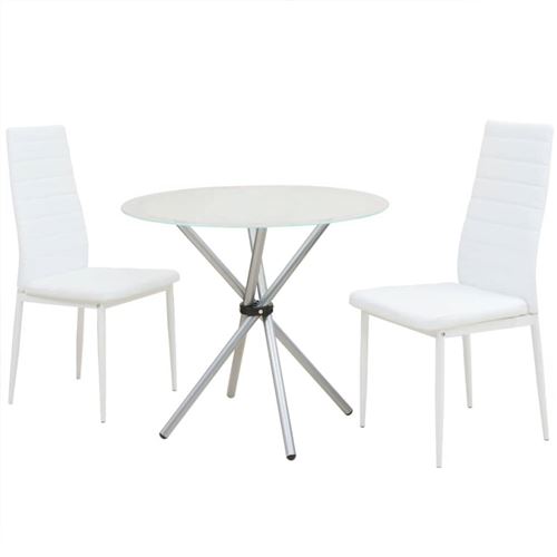 vidaXL Eetkamerset tafel en stoelen 3-delig