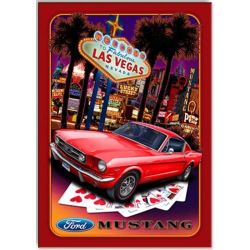 plaque ford mustang rouge à las vegas deco tole garage usa