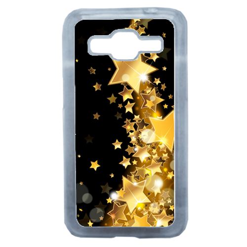Coque Étoile D'or Sur Fond Noir Compatible Samsung Core Prime Transparent