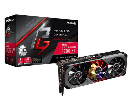 ASRock Radeon RX 5700 XT Phantom Gaming D 8G OC - 8 Go GDDR6 - HDMI/Tri DisplayPort - PCI Express (AMD Radeon RX 5700 XT) (