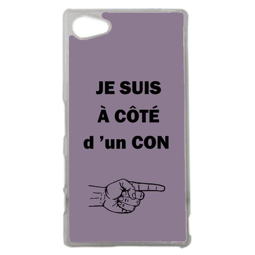 Coque Con Sur Fond Violine Compatible Sony Z5 Compact Transparent