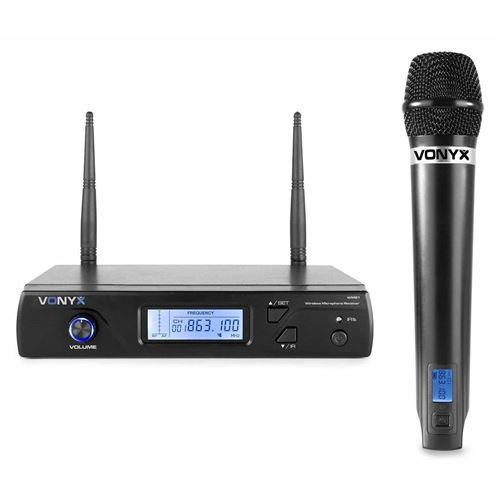 Vonyx Noir Wm61 - Microphone Sans Fil Uhf, 16 Canaux