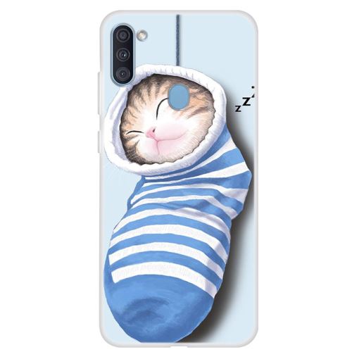 Coque en TPU impression de motifs chat pour votre Samsung Galaxy A11