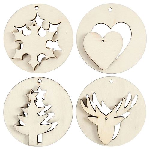 Pendentifs En Bois De Noël 2en1, 8ème.