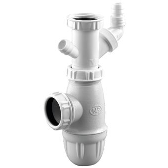 Siphon evier avec piquage lave-linge et trop-plein - VALENTIN - 75220000100 - 1