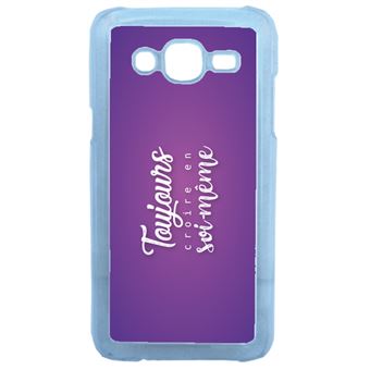 Coque toujours croire en sois meme  fond  mauve compatible 