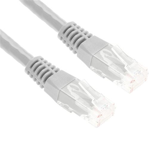 Cordon RJ45 catégorie 5e U/UTP snagless gris - 2 m