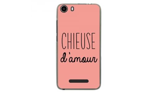Coque souple pour Wiko Lenny 2 avec impression Motifs Chieuse d'Amour rose