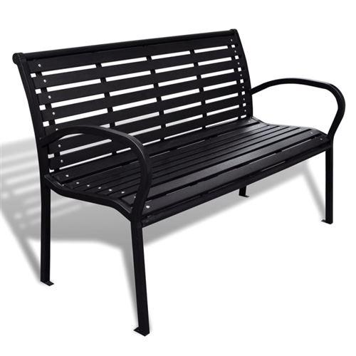 vidaXL - Banc de Jardin - 125 cm - Noir - Image 3