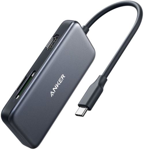 Hub 5 en 1 USB-C 4K avec sortie HDMI, lecteurs de cartes SD/TF/microSD et 2 ports USB 3.0