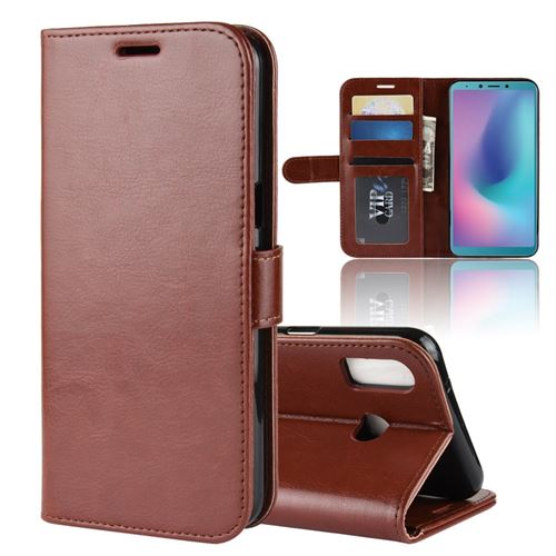 Etui en PU couleur marron pour votre Samsung Galaxy A6s