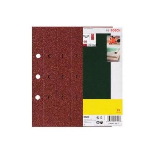 Bosch Schleifblatt-Set für Schwingschleifer, 25-teilig, gespannt, 93 x 230 mm, 240