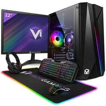 PC Gamer Complet VIBOX - AMD Ryzen 5 5500, RTX 5060 8 Go, 16 Go RAM, 1 To SSD, Écran 23" - Blanc - 9