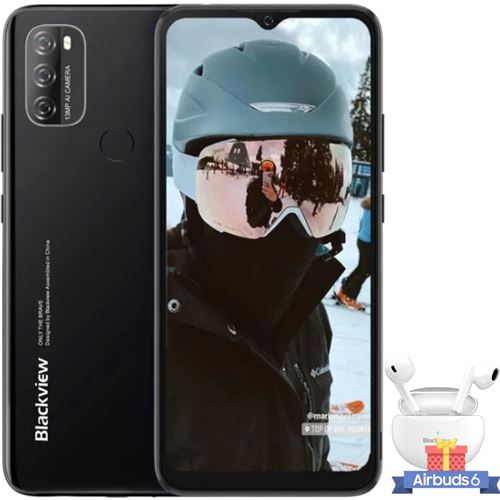 Smartphone Blackview A50 6.09 Pouces - 3Go RAM+64Go ROM - Quad-core Unisoc T310 - 5MP+13MP 4280mAh Android 11 GPS Téléphone Portable - Vert Encre