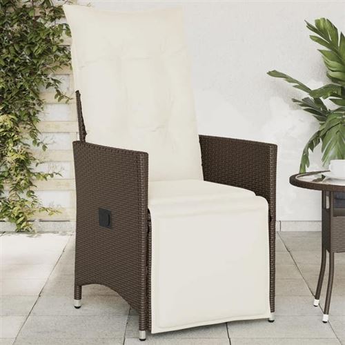 Vidaxl Marron Chaise Inclinable Jardin Résine Tressée - Image 3