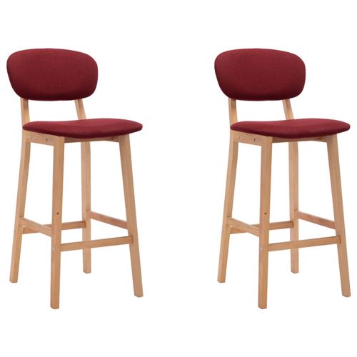 vidaXL Tabourets de bar 2 pcs Rouge bordeaux Tissu
