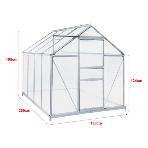 Serre de jardin Oisterwijk à porte coulissante en polycarbonate 3,61 m²  [en.casa]