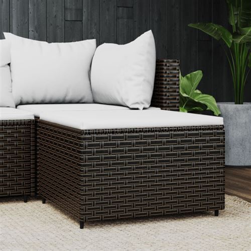 Vidaxl Marron Repose-Pied De Jardin Avec Coussin - Image 3