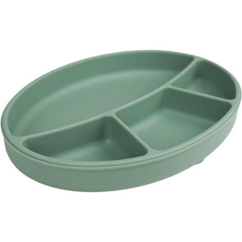 Non Communiqué Vert Cactus Assiette Ventouse - Thermobaby - Silicone - Compartimentée Et Antidérapante