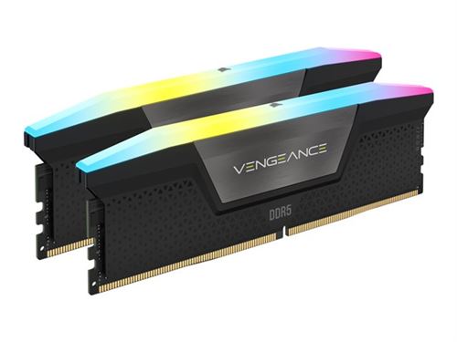 Barrette Mémoire Ram Corsair Vengeance Rgb 32 Go (Kit De 2 X 16 Go) Ddr5 5200 Mhz Cl40