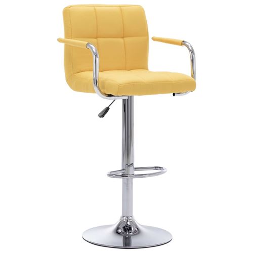 vidaXL Chaise de bar Jaune Tissu