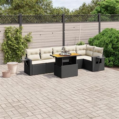 Vidaxl Noire - Salon De Jardin 7 Pcs - Image 3