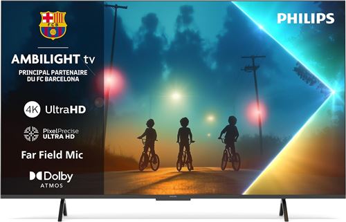Téléviseur PHILIPS 55PUS8200 55 pouces 4K LED Smart TV Pixel Precise Ultra HD Titan OS Dolby Atmos Ambilight Compatible Alexa Assistant Vocal Google