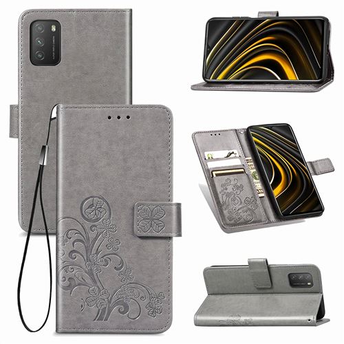 MPFRANCE Housse pour Xiaomi Redmi Note 9 4G Gris [Fleur de Lys]