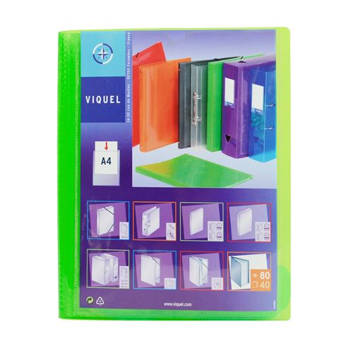 Protège-document 80 vues 40 pochettes personnalisable Vert
